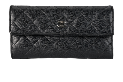 Chanel Continental Wallet, &pound;495, Accessories, Black, Caviar Leather, Front view